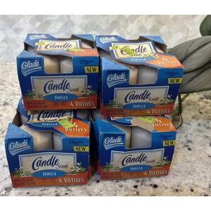 Lot of 6 Vintage 90s Glade Votives Candle Vanilla Scent Candles 4 packs 1997 NOS